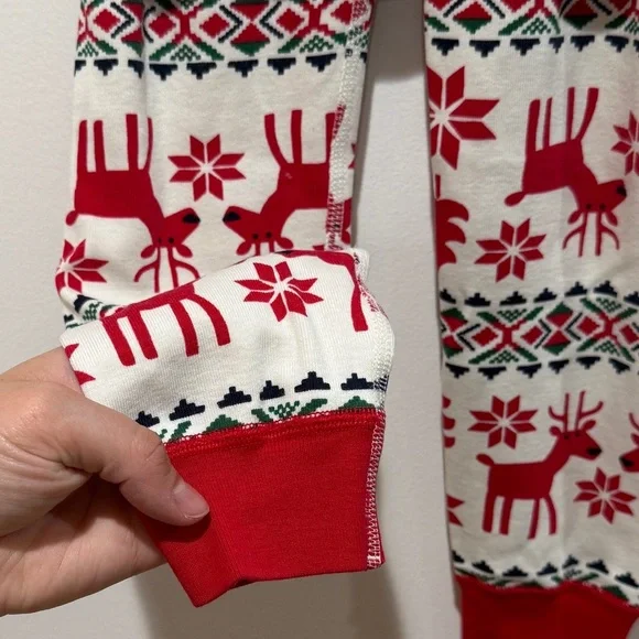 Hanna Andersson Kids 100% Cotton Dear Deer Holiday Long John Pajama 5 Christma - Picture 7 of 10